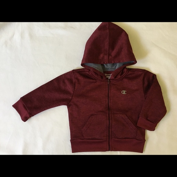 Champion sweatshirt size 18 months burgundy zip up - Picture 9 of 16